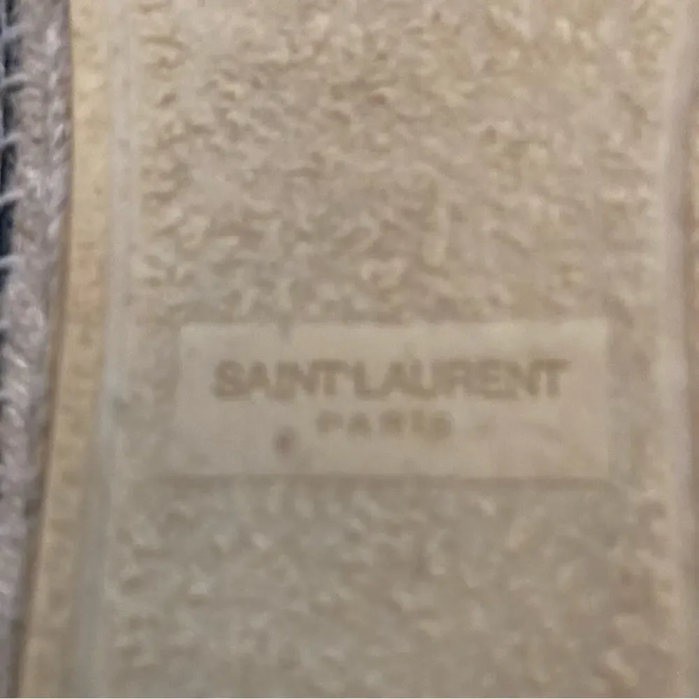 Yves Saint Laurent Black & White Leather Star Flat Espadrilles Size 39 or 9.